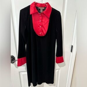 Chadwick's of Boston Vintage Black and Red Sheath Dress